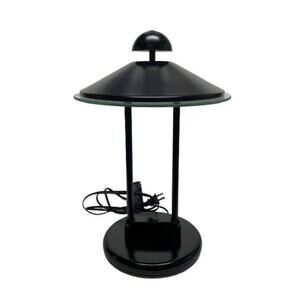 Vintage Underwriters Laboratories UFO Flying Saucer Halogen Black Desk Lamp